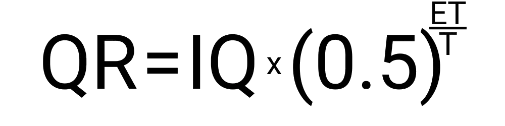 The formula that is used to find out how much of a quantity is left after a certain amount of time.